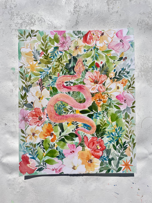 Tropical Snake with Florals